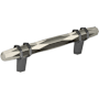 Amerock London 3-3/4 Inch Center to Center Bar Cabinet Pull Polished Nickel / Black Chrome