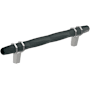 Amerock London 5-1/16 Inch Center to Center Bar Cabinet Pull Black Bronze / Polished Chrome