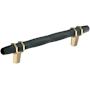 Amerock London 5-1/16 Inch Center to Center Bar Cabinet Pull Black Bronze / Golden Champagne