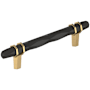 Amerock Carrione 5-1/16 Inch Center to Center Designer Cabinet Pull Black Bronze / Champagne Bronze