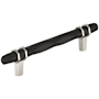 Amerock Carrione 5-1/16 Inch Center to Center Designer Cabinet Pull Black Bronze / Polished Nickel