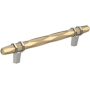 Amerock London 5-1/16 Inch Center to Center Bar Cabinet Pull Golden Champagne / Polished Chrome