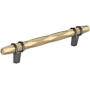 Amerock London 5-1/16 Inch Center to Center Bar Cabinet Pull Golden Champagne / Black Chrome