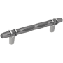 Amerock London 5-1/16 Inch Center to Center Bar Cabinet Pull Black Chrome / Polished Chrome
