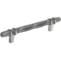 Amerock London 5-1/16 Inch Center to Center Bar Cabinet Pull Black Chrome / Satin Nickel