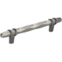Amerock London 5-1/16 Inch Center to Center Bar Cabinet Pull Satin Nickel / Black Chrome