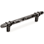 Amerock Carrione 5-1/16 Inch Center to Center Designer Cabinet Pull Marble Black / Black Bronze
