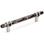 Amerock Carrione 5-1/16 Inch Center to Center Designer Cabinet Pull Marble Black / Polished Nickel