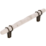 Amerock Carrione 5-1/16 Inch Center to Center Designer Cabinet Pull Marble White / Oil Rubbed Bronze