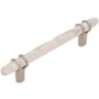 Amerock Carrione 5-1/16 Inch Center to Center Designer Cabinet Pull Marble White / Polished Nickel