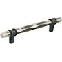 Amerock London 5-1/16 Inch Center to Center Bar Cabinet Pull Polished Nickel / Black Bronze