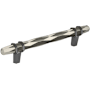 Amerock London 5-1/16 Inch Center to Center Bar Cabinet Pull Polished Nickel / Black Chrome