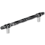 Amerock Carrione 6-5/16 Inch Center to Center Designer Cabinet Pull Marble Black / Polished Chrome