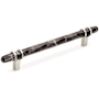 Amerock Carrione 6-5/16 Inch Center to Center Designer Cabinet Pull Marble Black / Polished Nickel