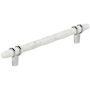 Amerock Carrione 6-5/16 Inch Center to Center Designer Cabinet Pull Marble White / Polished Chrome