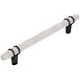 Amerock Carrione 6-5/16 Inch Center to Center Designer Cabinet Pull Marble White / Black Bronze