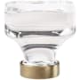Amerock Glacio 1-3/8 Inch Square Cabinet Knob Crystal / Champagne
