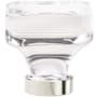 Amerock Glacio 1-3/8 Inch Square Cabinet Knob Crystal / Polished Nickel