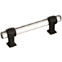 Amerock Glacio 3-3/4 Inch Center to Center Bar Cabinet Pull Clear / Black Bronze