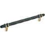 Amerock London 8 Inch Center to Center Designer Cabinet Pull Black Bronze / Golden Champagne