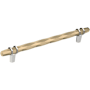 Amerock London 8 Inch Center to Center Designer Cabinet Pull Golden Champagne / Polished Chrome