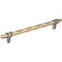 Amerock London 8 Inch Center to Center Designer Cabinet Pull Golden Champagne / Black Chrome