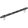 Amerock Carrione 8 Inch Center to Center Designer Cabinet Pull Marble Black / Polished Chrome
