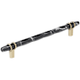 Amerock Carrione 8 Inch Center to Center Designer Cabinet Pull Marble Black / Golden Champagne