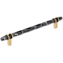 Amerock Carrione 8 Inch Center to Center Designer Cabinet Pull Marble Black / Champagne Bronze