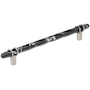 Amerock Carrione 8 Inch Center to Center Designer Cabinet Pull Marble Black / Satin Nickel