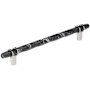 Amerock Carrione 8 Inch Center to Center Designer Cabinet Pull Marble Black / Polished Nickel