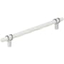 Amerock Carrione 8 Inch Center to Center Designer Cabinet Pull Marble White / Polished Chrome