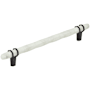 Amerock Carrione 8 Inch Center to Center Designer Cabinet Pull Marble White / Black Bronze