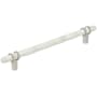 Amerock Carrione 8 Inch Center to Center Designer Cabinet Pull Marble White / Satin Nickel