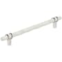 Amerock Carrione 8 Inch Center to Center Designer Cabinet Pull Marble White / Polished Nickel