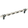 Amerock London 8 Inch Center to Center Designer Cabinet Pull Polished Nickel / Black Bronze