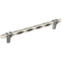 Amerock London 8 Inch Center to Center Designer Cabinet Pull Polished Nickel / Black Chrome