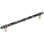 Amerock Carrione 10-1/16 Inch Center to Center Designer Cabinet Pull Marble Black / Golden Champagne