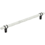 Amerock Carrione 10-1/16 Inch Center to Center Designer Cabinet Pull Marble White / Black Bronze