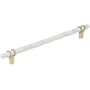 Amerock Carrione 10-1/16 Inch Center to Center Designer Cabinet Pull Marble White / Golden Champagne