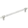 Amerock Carrione 10-1/16 Inch Center to Center Designer Cabinet Pull Marble White / Satin Nickel