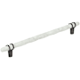 Amerock Carrione 10-1/16 Inch Center to Center Designer Cabinet Pull Marble White / Oil Rubbed Bronze