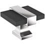 Amerock Overton 1-5/16 Inch Square Cabinet Knob Brushed Matte Black / Polished Chrome