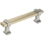 Amerock Overton 3-3/4 Inch Center to Center Bar Cabinet Pull Golden Champagne / Satin Nickel
