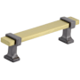 Amerock Overton 3-3/4 Inch Center to Center Bar Cabinet Pull Brushed Gold / Black Chrome