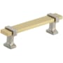 Amerock Overton 3-3/4 Inch Center to Center Bar Cabinet Pull Brushed Gold / Satin Nickel