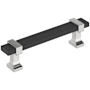 Amerock Overton 3-3/4 Inch Center to Center Bar Cabinet Pull Brushed Matte Black / Polished Chrome