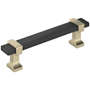 Amerock Overton 3-3/4 Inch Center to Center Bar Cabinet Pull Brushed Matte Black / Golden Champagne