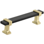 Amerock Overton 3-3/4 Inch Center to Center Bar Cabinet Pull Brushed Matte Black / Brushed Gold