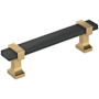 Amerock Overton 3-3/4 Inch Center to Center Bar Cabinet Pull Brushed Matte Black / Champagne Bronze